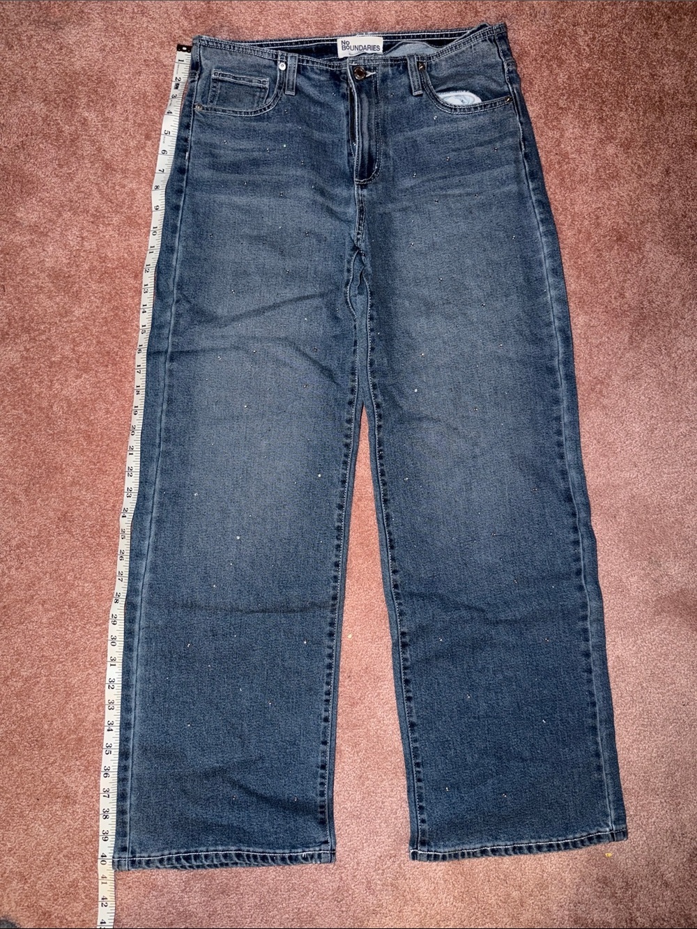 No Boundaries Women's Navy Straight-Leg Jeans